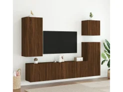 Móvel De Tv| Móvel parede TV 40,5x30x90 cm deriv. madeira carvalho PT753571 Castanho