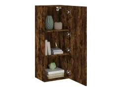 Móvel De Tv| Móvel parede TV 40,5x30x102cm derivados madeira carvalho fumado PT474975 Castanho