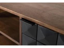 Móvel De Tv*Giner y colomer Móvel principal para TV em madeira de mangue com pés dourados, 150 cm Castanho