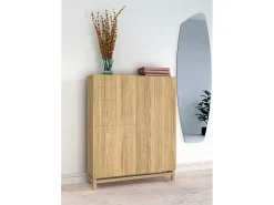 Móvel De Arrumação|Sapateira|Herdasa Móvel sapateira/armário - A112cm x C90cm x P27cm carvalho dourado - Volda Natural escuro