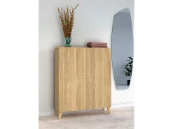 Herdasa Móvel sapateira/armário - A109cm x C90cm x P27cm carvalho dourado - Narvik^ Móvel De Arrumação|Sapateira