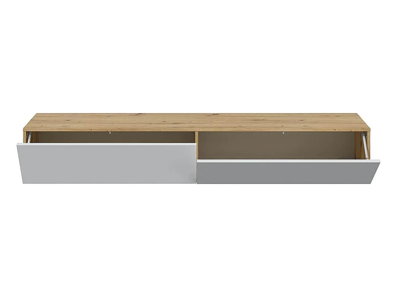Online Calicosy Móvel suspenso com 2 portas e 2 nichos de armazenamento L180 cm - Kaway, design contemporâneo em carvalho nodi e ártico Branco