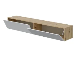 Online Calicosy Móvel suspenso com 2 portas e 2 nichos de armazenamento L180 cm - Kaway, design contemporâneo em carvalho nodi e ártico Branco