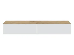 Online Calicosy Móvel suspenso com 2 portas e 2 nichos de armazenamento L180 cm - Kaway, design contemporâneo em carvalho nodi e ártico Branco