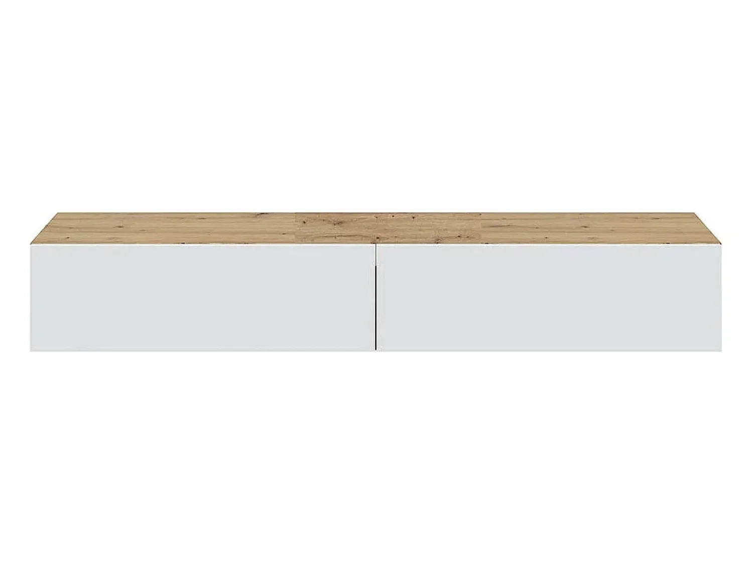Online Calicosy Móvel suspenso com 2 portas e 2 nichos de armazenamento L180 cm - Kaway, design contemporâneo em carvalho nodi e ártico Branco