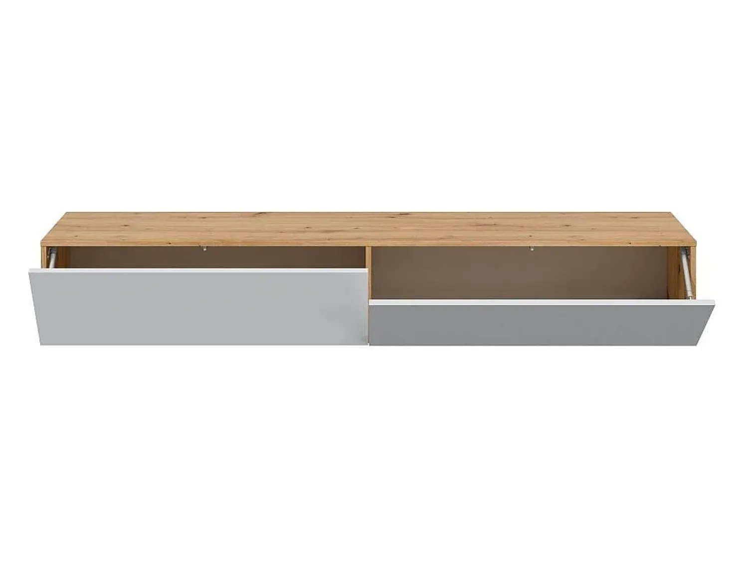 Online Calicosy Móvel suspenso com 2 portas e 2 nichos de armazenamento L180 cm - Kaway, design contemporâneo em carvalho nodi e ártico Branco