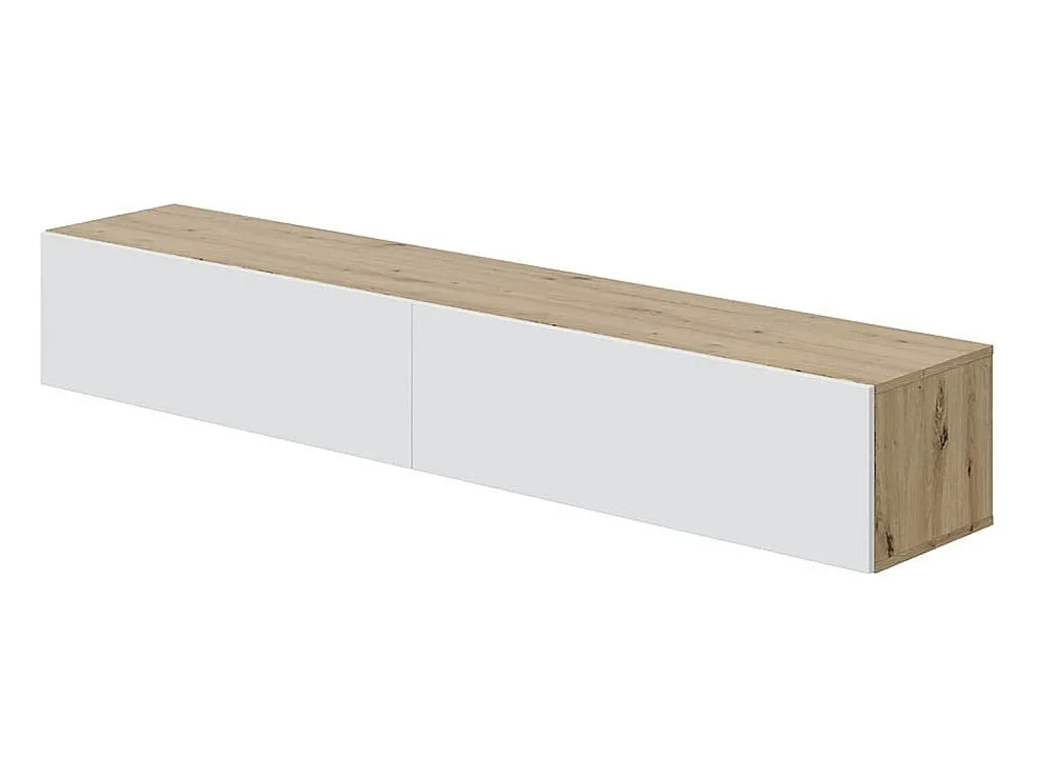 Online Calicosy Móvel suspenso com 2 portas e 2 nichos de armazenamento L180 cm - Kaway, design contemporâneo em carvalho nodi e ártico Branco