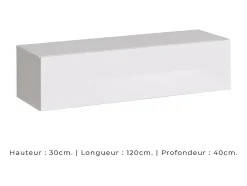 Móvel De Tv*Price Factory Móvel suspenso para TV 120cm na cor branca coleção SWITCH. Acabamentos brilhantes. Branco