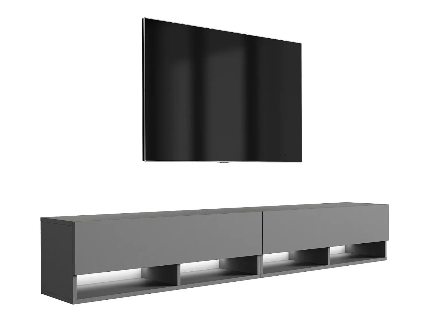 Móvel De Tv* Móvel TV : (2 x 100) Antracite, LED branco, 200 × 32 × 34 cm Cinzento