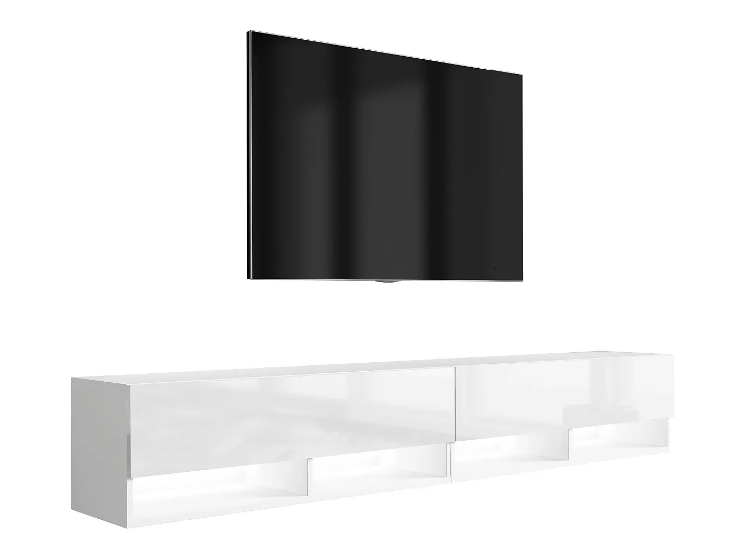 Móvel De Tv* Móvel TV : (2 x 100) fosco / brilhante, LED , 200 × 32 × 34 cm Branco