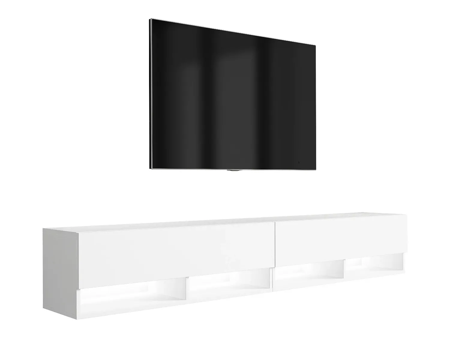 Móvel De Tv| Móvel TV : (2 x 100) Fosco, LED , 200 × 32 × 34 cm Branco