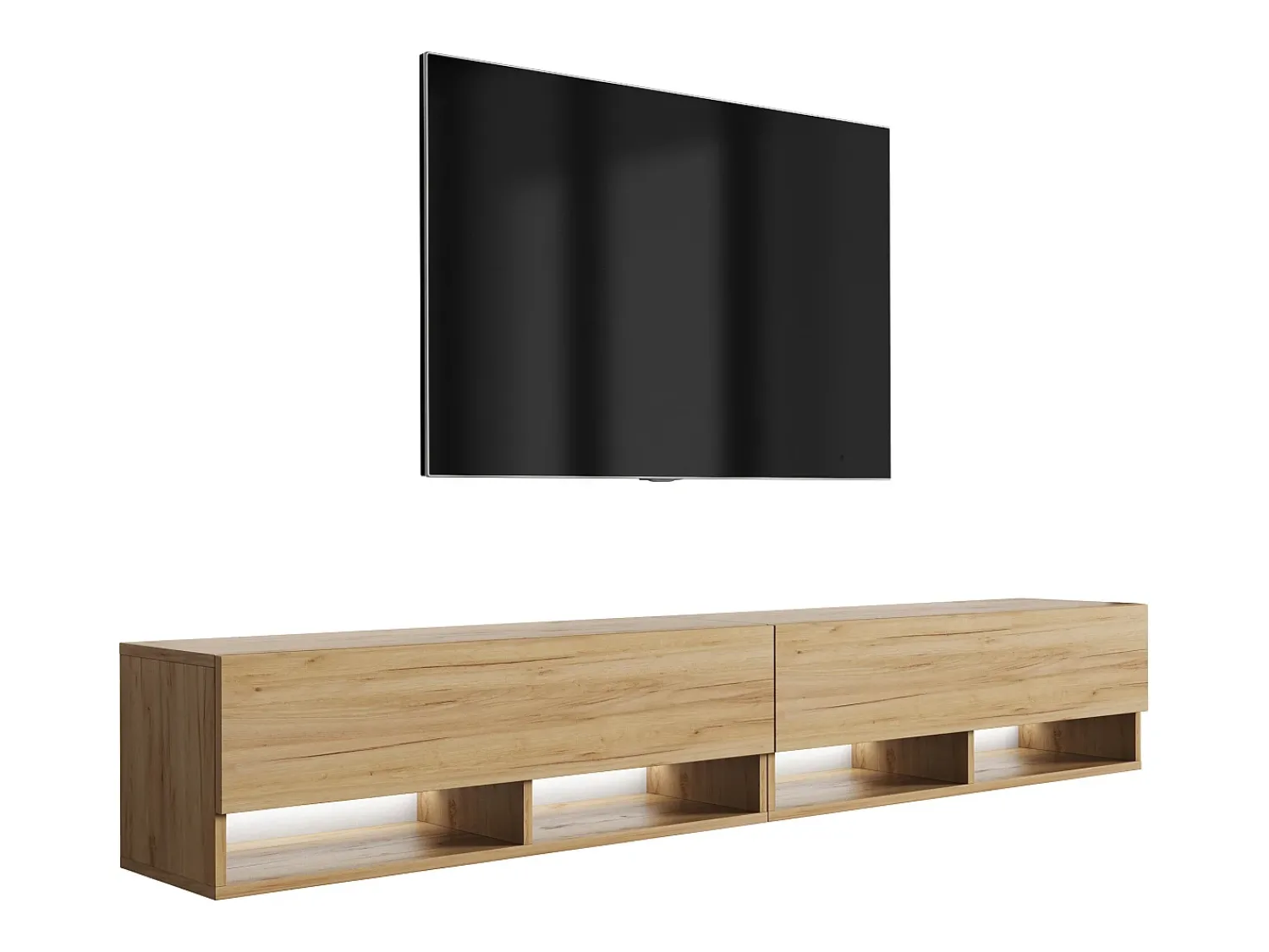 Hot Móvel TV : (2 x 100) Carvalho Craft, LED branco, 200 × 32 × 34 cm Castanho