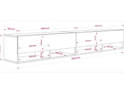 Clearance Móvel TV : (2 x 100) Caxemira, 200 × 32 × 34 cm Bege