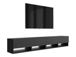 Móvel De Tv* Móvel TV : (2 x 100) Fosco, LED branco, 200 × 32 × 34 cm Preto