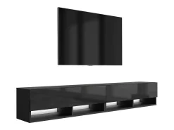 Móvel TV : (2 x 100) Fosco / Brilhante, LED branco, 200 × 32 × 34 cm^ Móvel De Tv