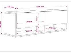 Discount Móvel TV : Antracite, LED branco, 100 × 32 × 34 cm Cinzento