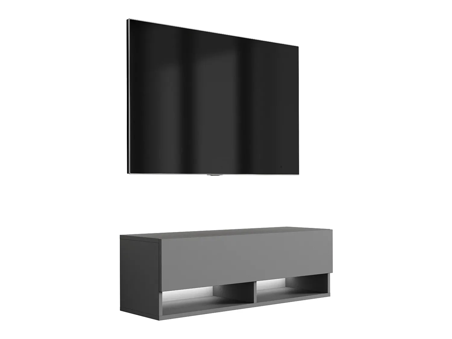 Discount Móvel TV : Antracite, LED branco, 100 × 32 × 34 cm Cinzento