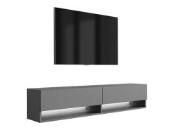 Móvel De Tv| Móvel TV : Antracite, LED branco, 170 × 32 × 34 cm Cinzento