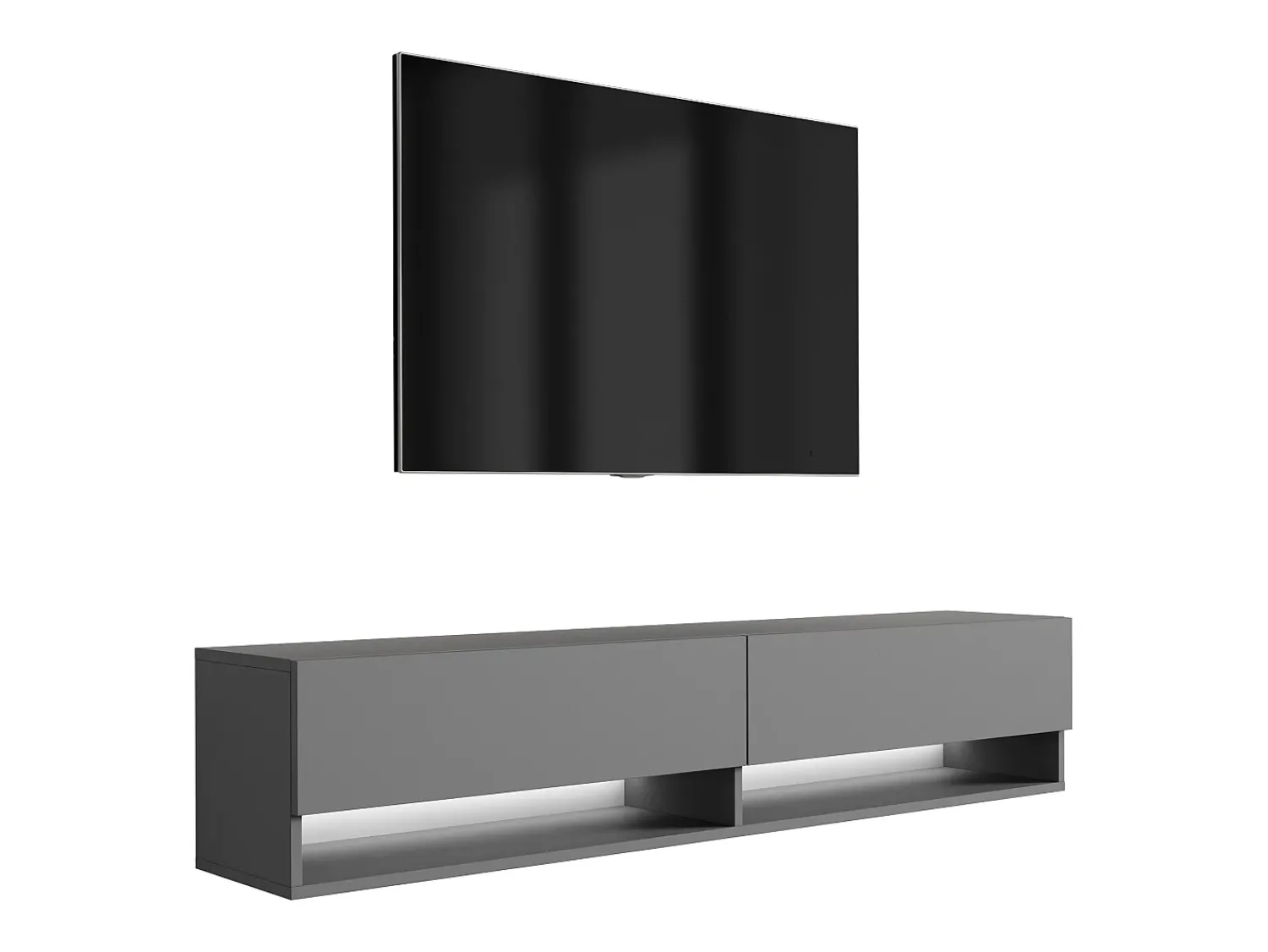 Móvel De Tv| Móvel TV : Antracite, LED branco, 170 × 32 × 34 cm Cinzento