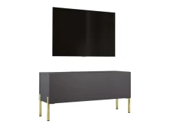 Móvel De Tv* Móvel TV : Antracite, patas dourados, 100 x 52 x 32 cm Cinzento
