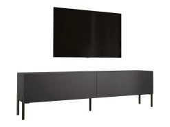 Clearance Móvel TV : Antracite, patas pretas, 170 x 52 x 32 cm Cinzento