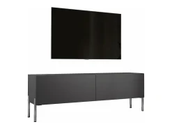Móvel De Tv| Móvel TV : Antracite, patas cromadas, 140 x 52 x 32 cm Cinzento