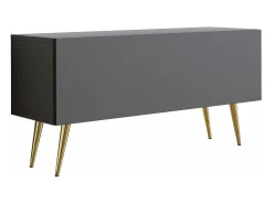 Móvel De Tv* Móvel TV : Antracite, patas dourados, 100 x 52 x 32 cm Cinzento