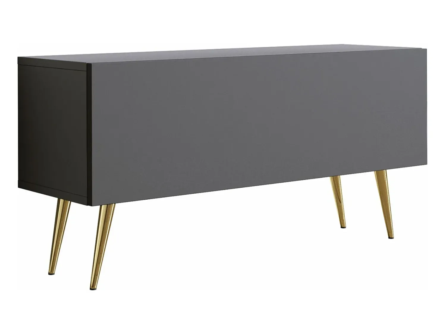 Móvel De Tv* Móvel TV : Antracite, patas dourados, 100 x 52 x 32 cm Cinzento