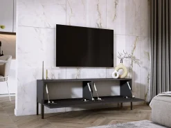 Móvel TV : Antracite, patas pretas, 140 x 52 x 32 cm^ Móvel De Tv