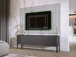 Móvel TV : Antracite, patas pretas, 140 x 52 x 32 cm^ Móvel De Tv
