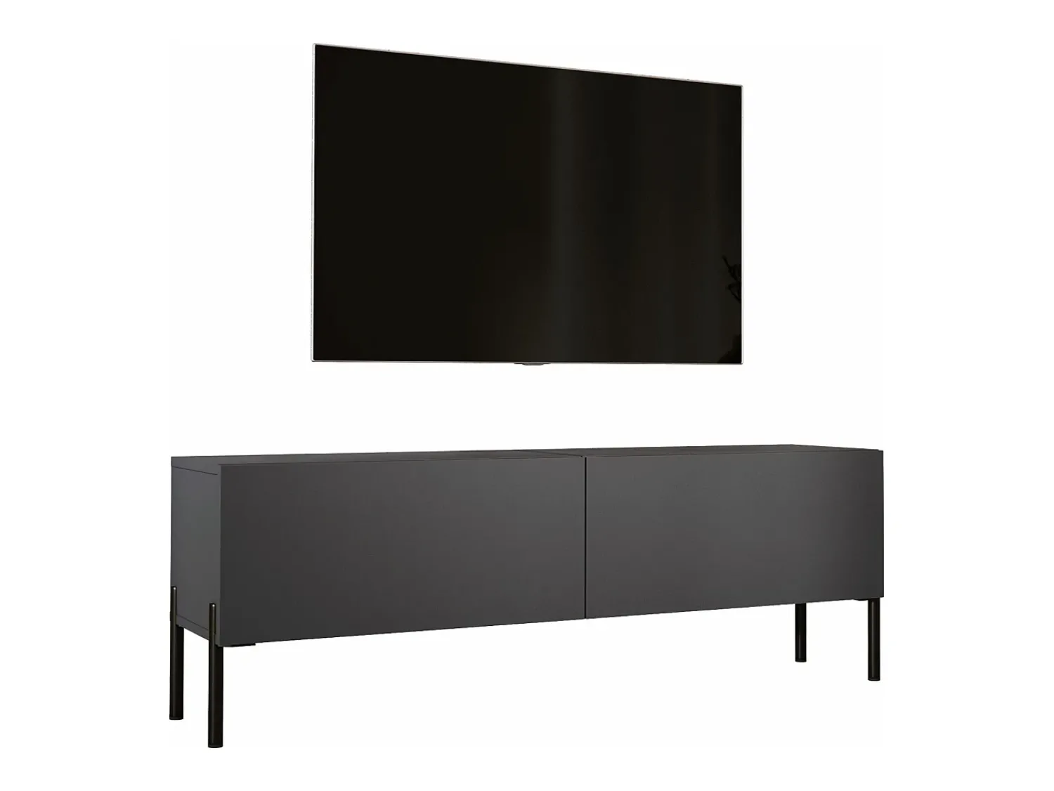 Móvel TV : Antracite, patas pretas, 140 x 52 x 32 cm^ Móvel De Tv