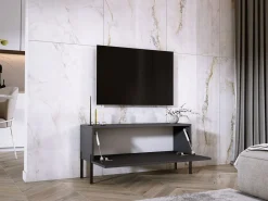 Móvel De Tv| Móvel TV : Antracite, patas pretas, 100 x 52 x 32 cm Cinzento