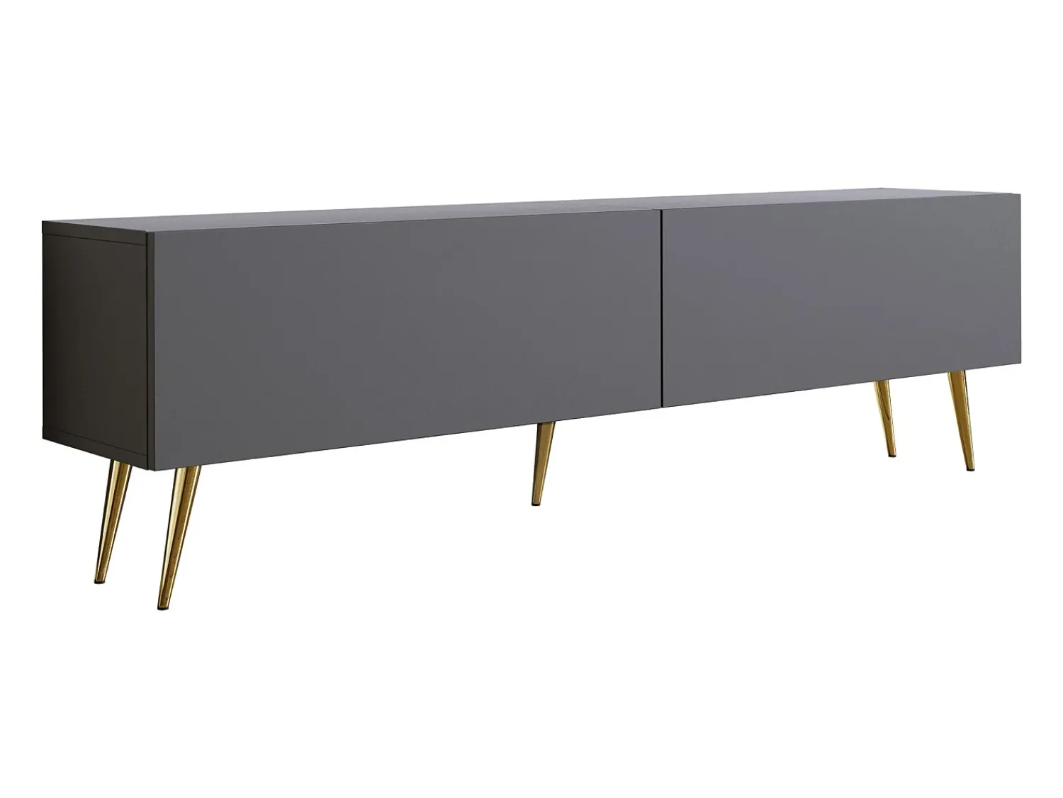 Móvel De Tv| Móvel TV : Antracite, patas douradas, 170 x 52 x 32 cm Cinzento