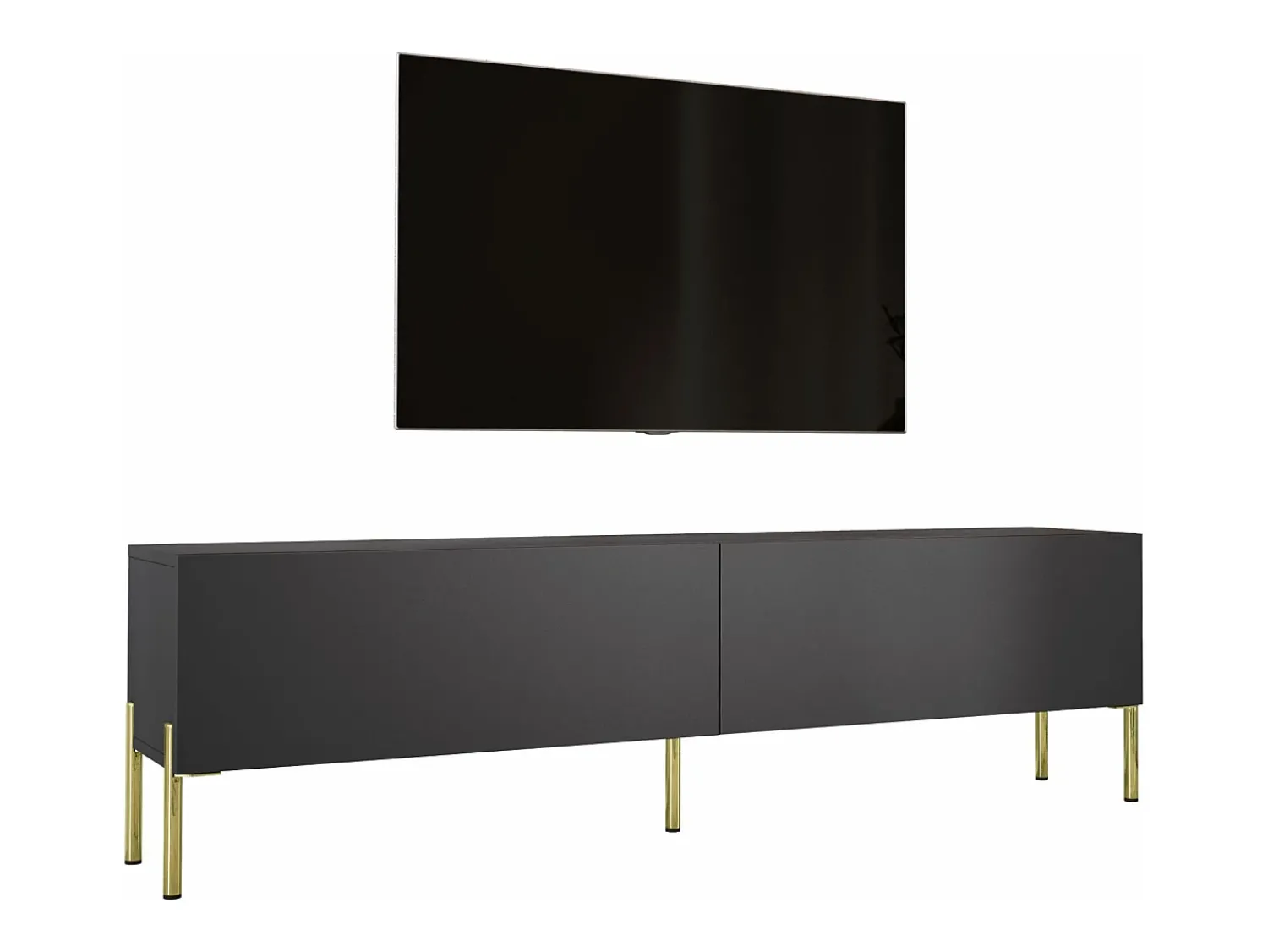 Móvel TV : Antracite, patas douradas, 170 x 52 x 32 cm^ Móvel De Tv