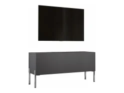 Móvel De Tv| Móvel TV : Antracite, patas cromadas, 100 x 52 x 32 cm Cinzento