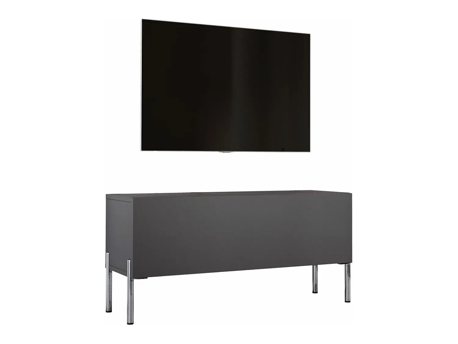 Móvel De Tv| Móvel TV : Antracite, patas cromadas, 100 x 52 x 32 cm Cinzento