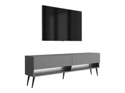 Online Móvel TV : Antracite, pernas pretas abertas, LED branco, 170 × 32 × 52 cm Cinzento