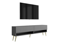 Hot Móvel TV : Antracite, pernas douradas abertas, 170 × 32 × 52 cm Cinzento