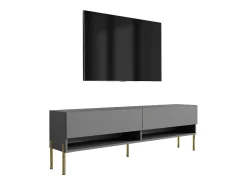 Móvel De Tv| Móvel TV : Antracite, pernas pretas retas, 170 × 32 × 52 cm Cinzento
