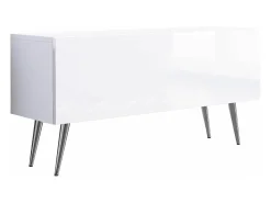 Online Móvel TV : Fosco / Brilhante, patas cromadas, 100 x 52 x 32 cm Branco