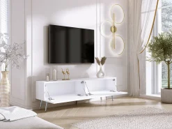 Móvel De Tv| Móvel TV : Fosco / Brilhante, patas cromadas, 170 x 52 x 32 cm Branco