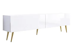 Móvel De Tv* Móvel TV : Fosco / Brilhante, patas douradas, 170 x 52 x 32 cm Branco