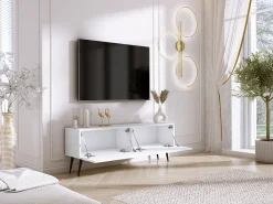 Móvel TV : Fosco / Brilhante, patas pretas, 140 x 52 x 32 cm^ Móvel De Tv
