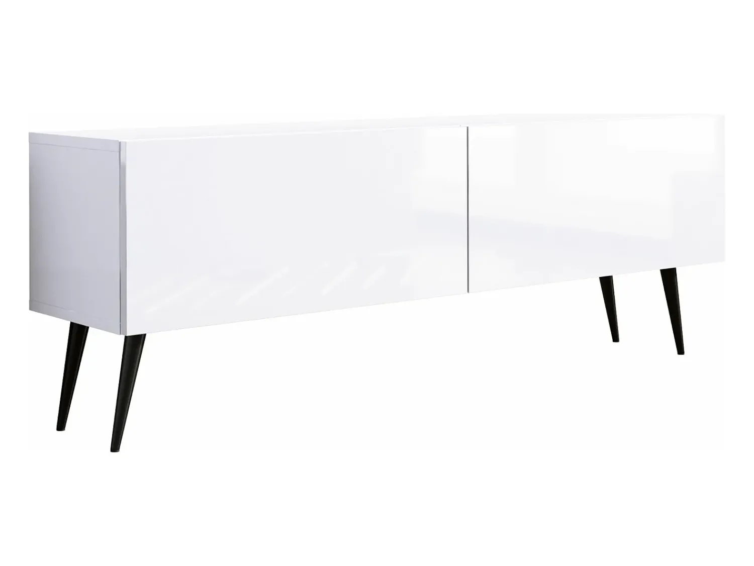 Móvel TV : Fosco / Brilhante, patas pretas, 140 x 52 x 32 cm^ Móvel De Tv