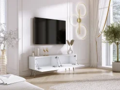 Móvel De Tv| Móvel TV : Fosco / Brilhante, patas cromadas, 140 x 52 x 32 cm Branco
