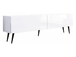 Hot Móvel TV : Fosco / Brilhante, patas pretas, 170 x 52 x 32 cm Branco
