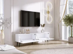Hot Móvel TV : Fosco / Brilhante, patas pretas, 170 x 52 x 32 cm Branco