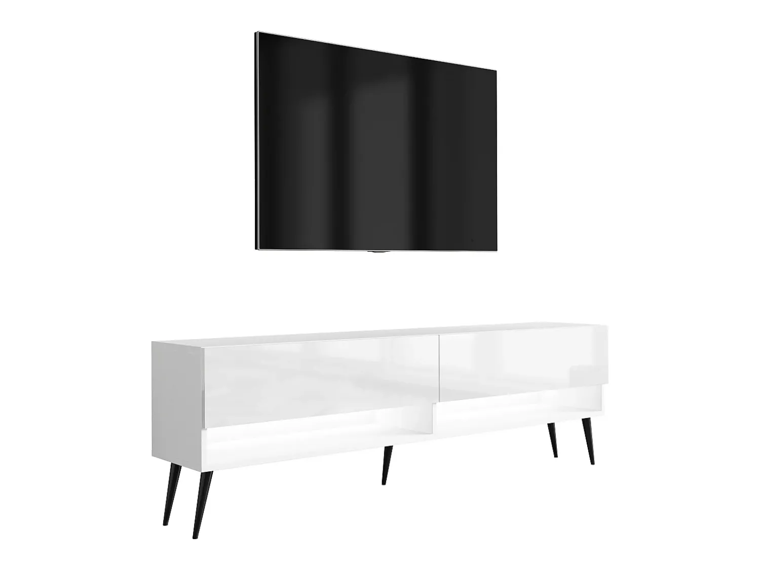 Móvel TV : Fosco / Brilhante, pernas pretas abertas, LED , 170 × 32 × 52 cm^ Móvel De Tv