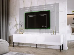 Móvel TV : Fosco / Brilhante, patas pretas, 170 x 52 x 32 cm^ Móvel De Tv