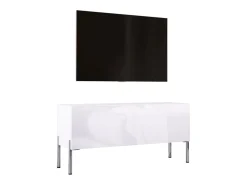 Móvel TV : Fosco / Brilhante, patas cromadas, 100 x 52 x 32 cm^ Móvel De Tv